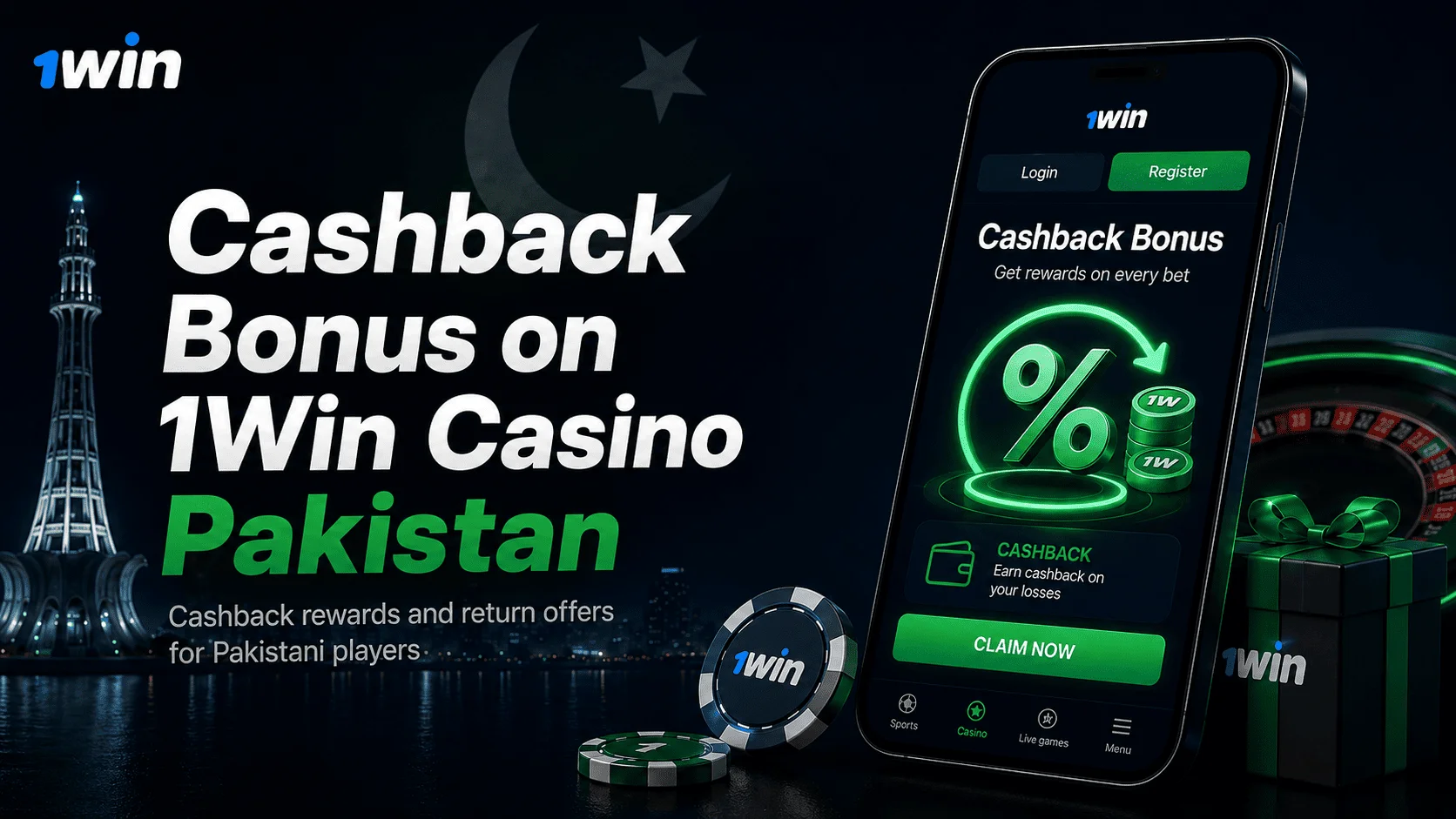 1win Cashback Bonus Pakistan